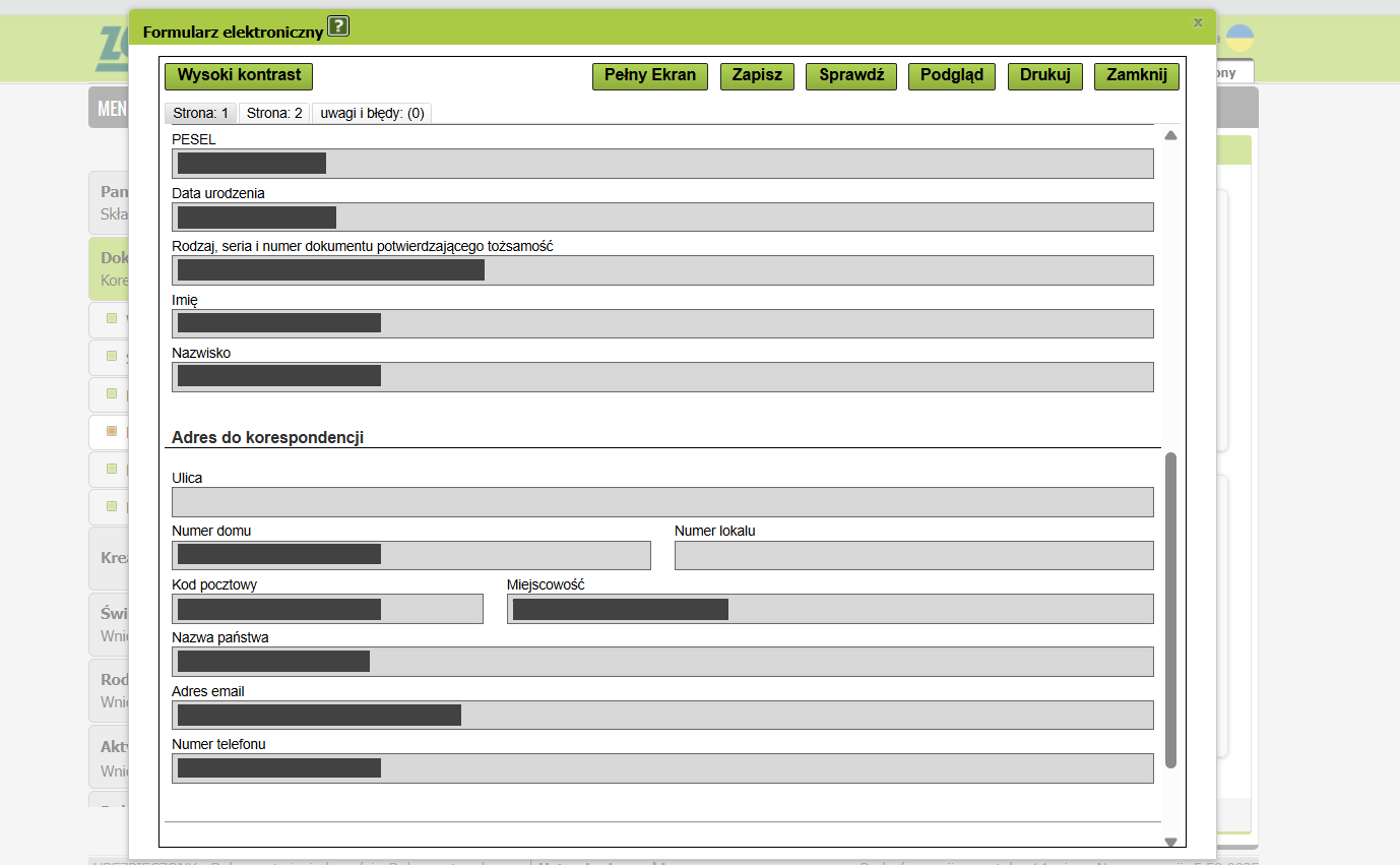 kopia decyzji o przyznaniu emerytury powszechnej
