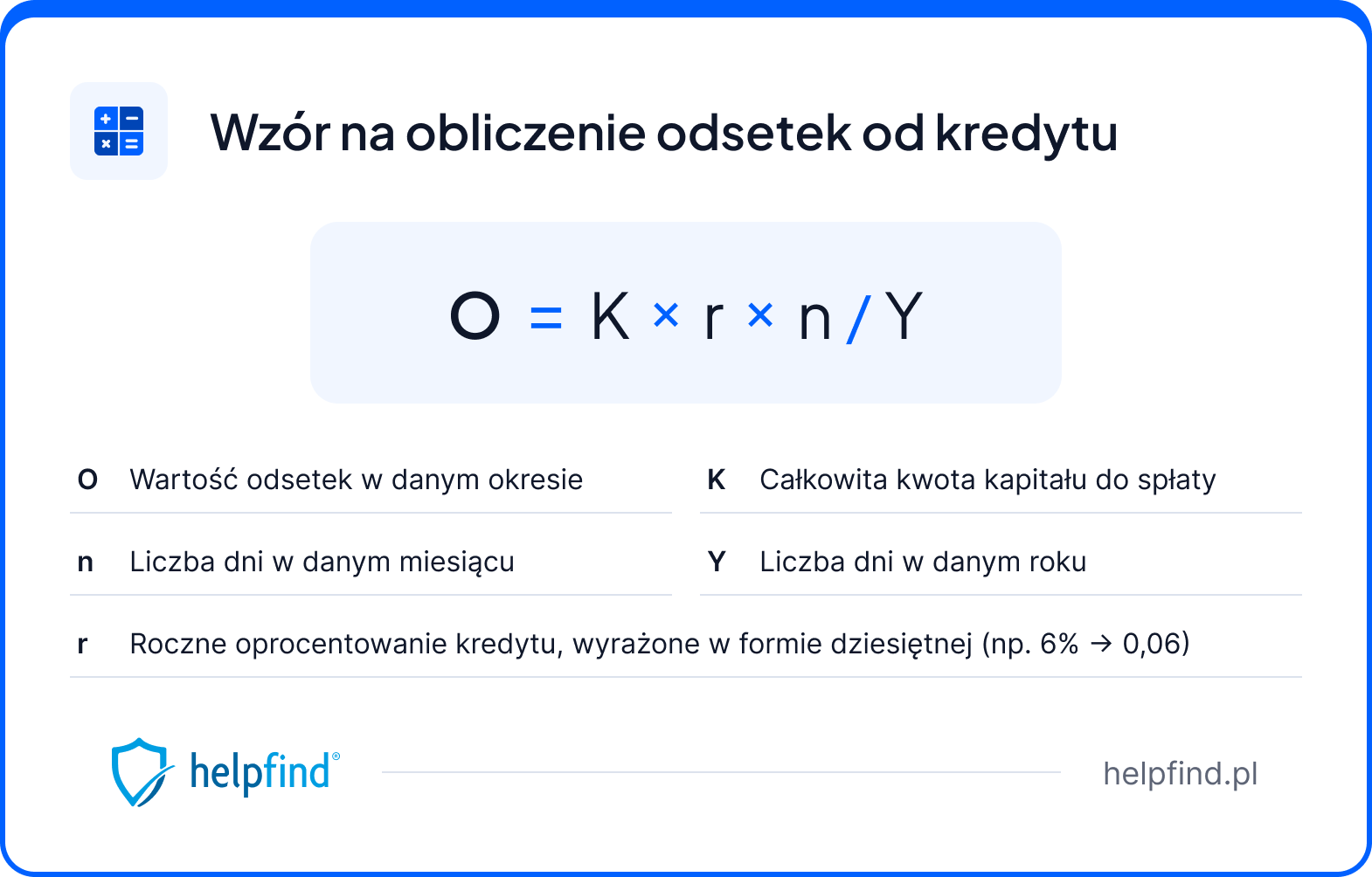 wzór na obliczenie odsetek od kredytu